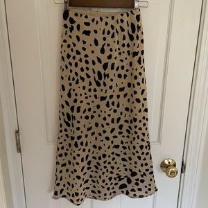 Animal print midi skirt